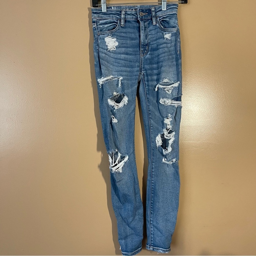 American Eagle Distressed Blue Women's Jeans Size 00